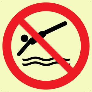 Prohibition: No diving